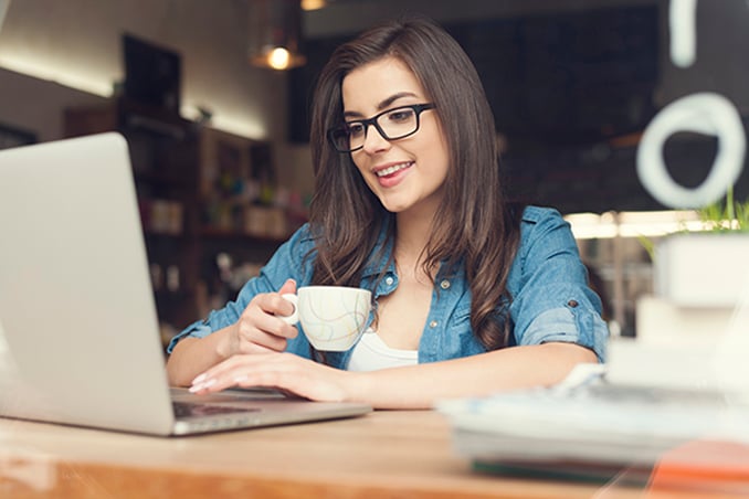 woman researching